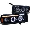 94-01 Dodge Ram Pickup 1PC Angel Eye Halo Projector Headlights - Gloss Black -Professional Auto Parts Store 94 01 dodge ram pickup 1pc angel eye halo projector headlights gloss black 2lhp ram94g tm 161