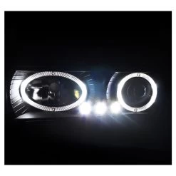 94-98 Chevy Full Size Pickup C10 C/K Halo Projector Headlights + LED Bumper Lights - Black Clear -Professional Auto Parts Store 94 98 chevy full size pickup c10 c k halo projector headlights led bumper lights black clear 167