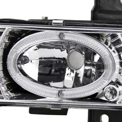 94-98 Chevy C10 CK Tahoe Halo LED Projector Headlights+Corner+Bumper - Chrome -Professional Auto Parts Store 94 98 chevy silverado gmc c10 pickup truck 8 piece combo projector headlights bumper corner lens chrome 741
