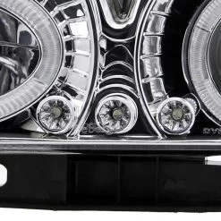 94-98 Chevy C10 CK Tahoe Halo LED Projector Headlights+Corner+Bumper - Chrome -Professional Auto Parts Store 94 98 chevy silverado gmc c10 pickup truck 8 piece combo projector headlights bumper corner lens chrome 744