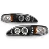 94-98 Ford Mustang Angel Eye Halo & LED Projector Headlights - Black -Professional Auto Parts Store 94 98 ford mustang angel eye halo led projector headlights black 216