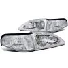 94-98 Ford Mustang Euro Style Crystal Headlights + Corner Lens - Chrome 1 94-98 Ford Mustang Euro Style Crystal Headlights + Corner Lens - Chrome -Professional Auto Parts Store 94 98 ford mustang euro style crystal headlights corner lens chrome 149