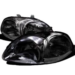 96-98 Honda Civic Euro Style Crystal Headlights - Smoked