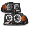 97-03 Dodge Dakota / Durango Angel Eye Halo Crystal Headlights - Black -Professional Auto Parts Store 97 03 dodge dakota durango angel eye halo crystal headlights black 211