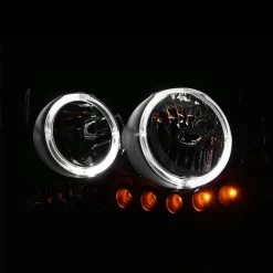 97-03 Dodge Dakota / Durango Angel Eye Halo Crystal Headlights - Black -Professional Auto Parts Store 97 03 dodge dakota durango angel eye halo crystal headlights black 214
