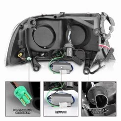 97-03 Dodge Dakota / Durango Angel Eye Halo Crystal Headlights - Black -Professional Auto Parts Store 97 03 dodge dakota durango angel eye halo crystal headlights black 217