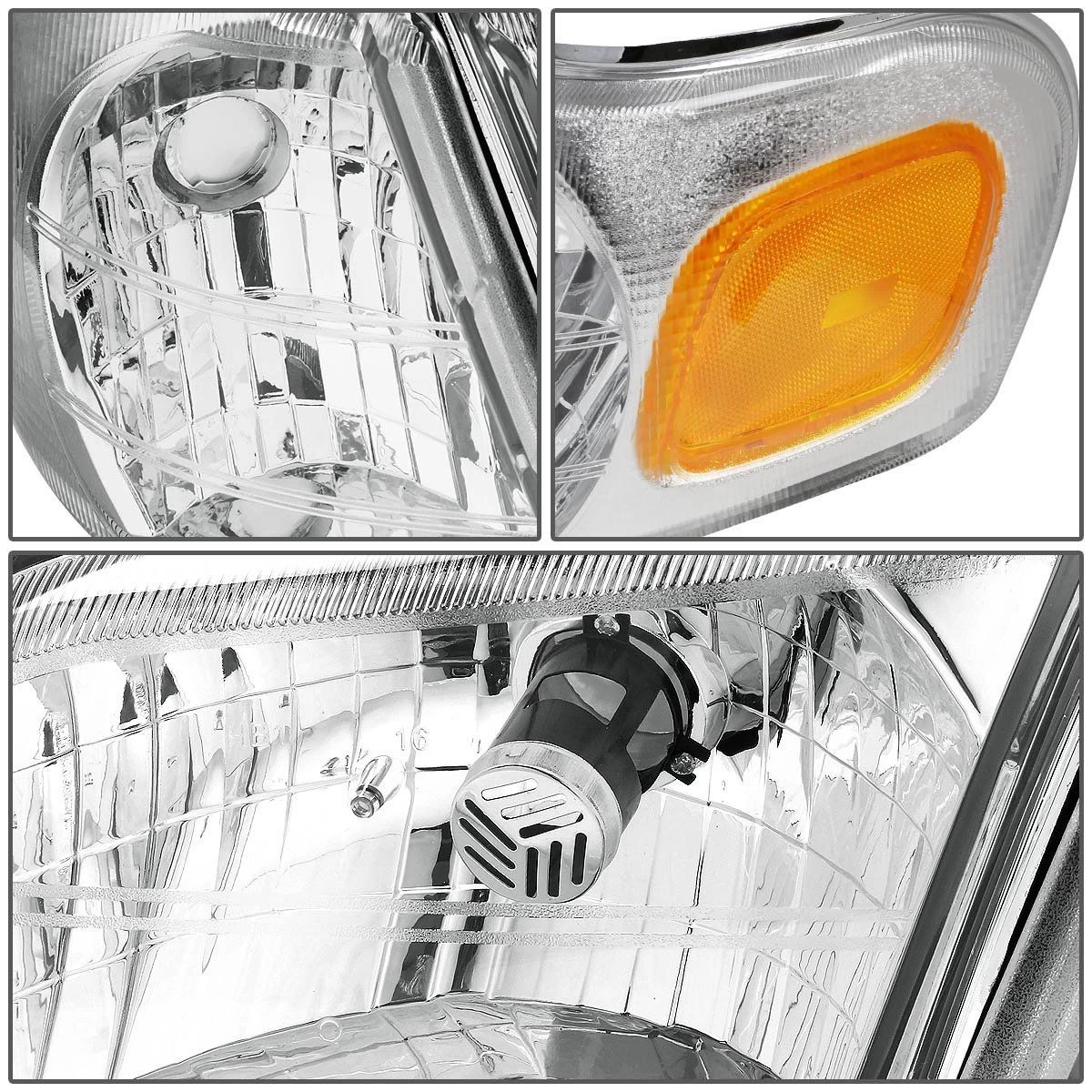 97-05 Chevy Venture / Pontiac Montana Replacement Crystal Headlights - Chrome 4 97-05 Chevy Venture / Pontiac Montana Replacement Crystal Headlights - Chrome - Image 2