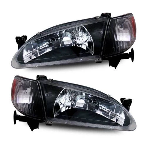 98-00 Toyota Corolla Crystal Replacement Headlights - Black 3 98-00 Toyota Corolla Crystal Replacement Headlights - Black