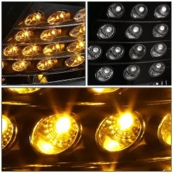 98-01 Audi A6 [Halogen Model] LED DRL / Signal Projector Headlights - Black -Professional Auto Parts Store 98 01 audi a6 halogen model led drl signal projector headlights black 137
