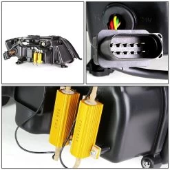 98-01 Audi A6 [Halogen Model] LED DRL / Signal Projector Headlights - Black -Professional Auto Parts Store 98 01 audi a6 halogen model led drl signal projector headlights black 143