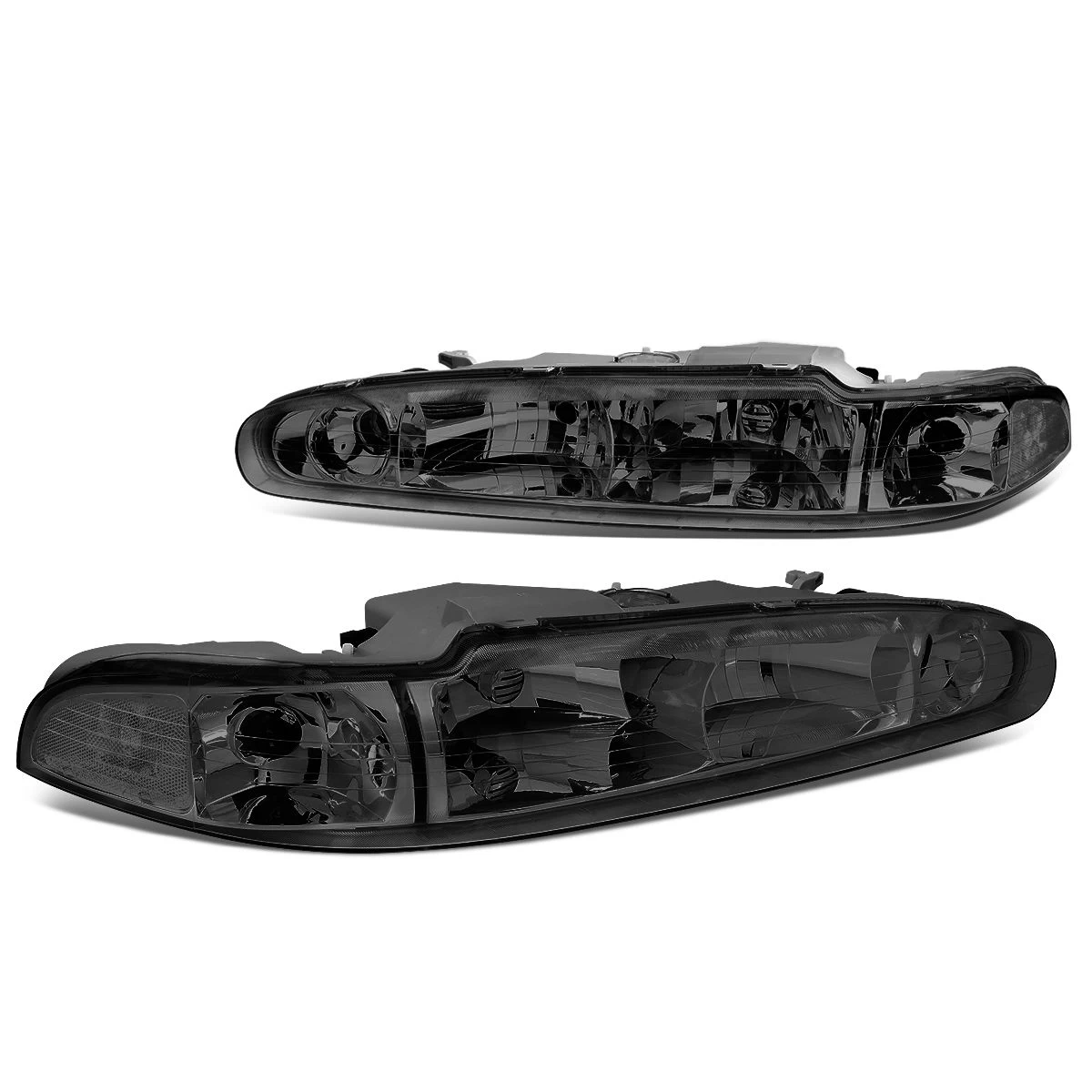 98-02 Oldsmobile Intrigue Factory Style Replacement Headlights - Smoked Lens / Clear 4 98-02 Oldsmobile Intrigue Factory Style Replacement Headlights - Smoked Lens / Clear - Image 2