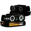 99-02 Chevy Silverado / 00-06 Suburban LED & Halo Projector Headlights + LED Bumper Lights - Smoked -Professional Auto Parts Store 99 02 chevy silverado 00 06 suburban led halo projector headlights led bumper lights smoked 97