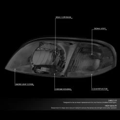 99-03 Ford Windstar Factory Style Headlights - Smoked / Clear -Professional Auto Parts Store 99 03 ford windstar factory style headlights smoked clear 74