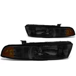 99-03 Mitsubishi Galant Factory Style Replacement Headlights - Smoked Lens / Amber -Professional Auto Parts Store 99 03 mitsubishi galant factory style replacement headlights smoked lens amber 79