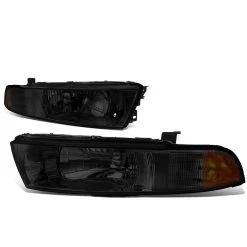 99-03 Mitsubishi Galant Factory Style Replacement Headlights - Smoked Lens / Amber -Professional Auto Parts Store 99 03 mitsubishi galant factory style replacement headlights smoked lens amber 82