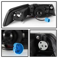 99-04 Ford Mustang 1-Piece Angel Eye Halo & LED Projector Headlights - Smoked -Professional Auto Parts Store 99 04 ford mustang 1 piece angel eye halo led projector headlights smoked 176