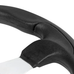 Aluminum 330Mm Racing Steering Wheel Jdm Chrome 3-Spoke Pvc Leather Covered Grip -Professional Auto Parts Store aluminum 330mm racing steering wheel jdm chrome 3 spoke pvc leather covered grip 93