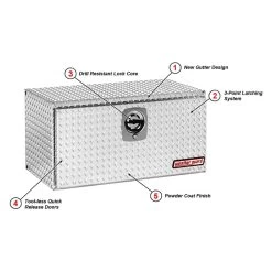 Weather Guard® 631-5-02 - Single Door Underbody Tool Box -Professional Auto Parts Store aluminum underbed boxes 1