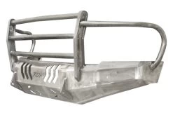 Throttle Down Kustoms® BGRIL1920D-SV-LH2-L1D-L2F-4500-PS0-RH0-WM - Full Width Silver Vein Powder Coat Front Winch HD Bumper With Grille Guard -Professional Auto Parts Store bgril1920d wf 2 3