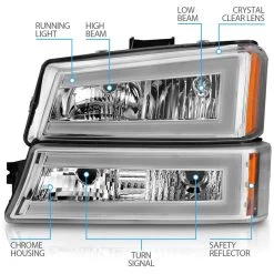 CG 03-06 Chevy Silverado 1500 2500 3500|Avalanche Dual LED Bars Black Headlights W/Bumper Turn Signal 13 CG 03-06 Chevy Silverado 1500 2500 3500|Avalanche Dual LED Bars Black Headlights W/Bumper Turn Signal -Professional Auto Parts Store cg 03 06 chevy silverado 1500 2500 3500 avalanche dual led bars black headlights w bumper turn signal 164