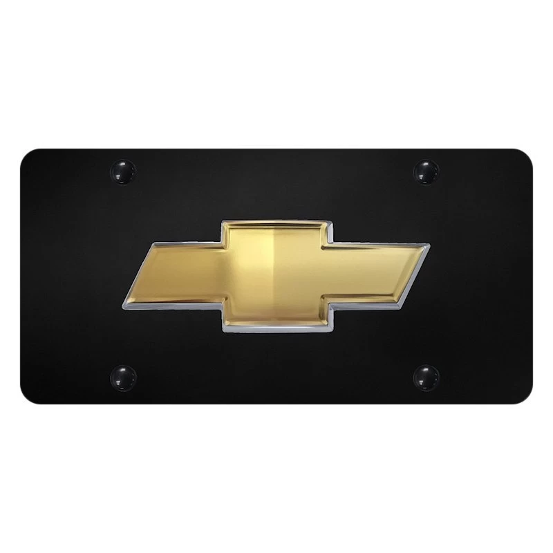 Autogold® CHV.OEM.B - Black License Plate With 3D Gold OEM Chevrolet Emblem 3 Autogold® CHV.OEM.B - Black License Plate With 3D Gold OEM Chevrolet Emblem