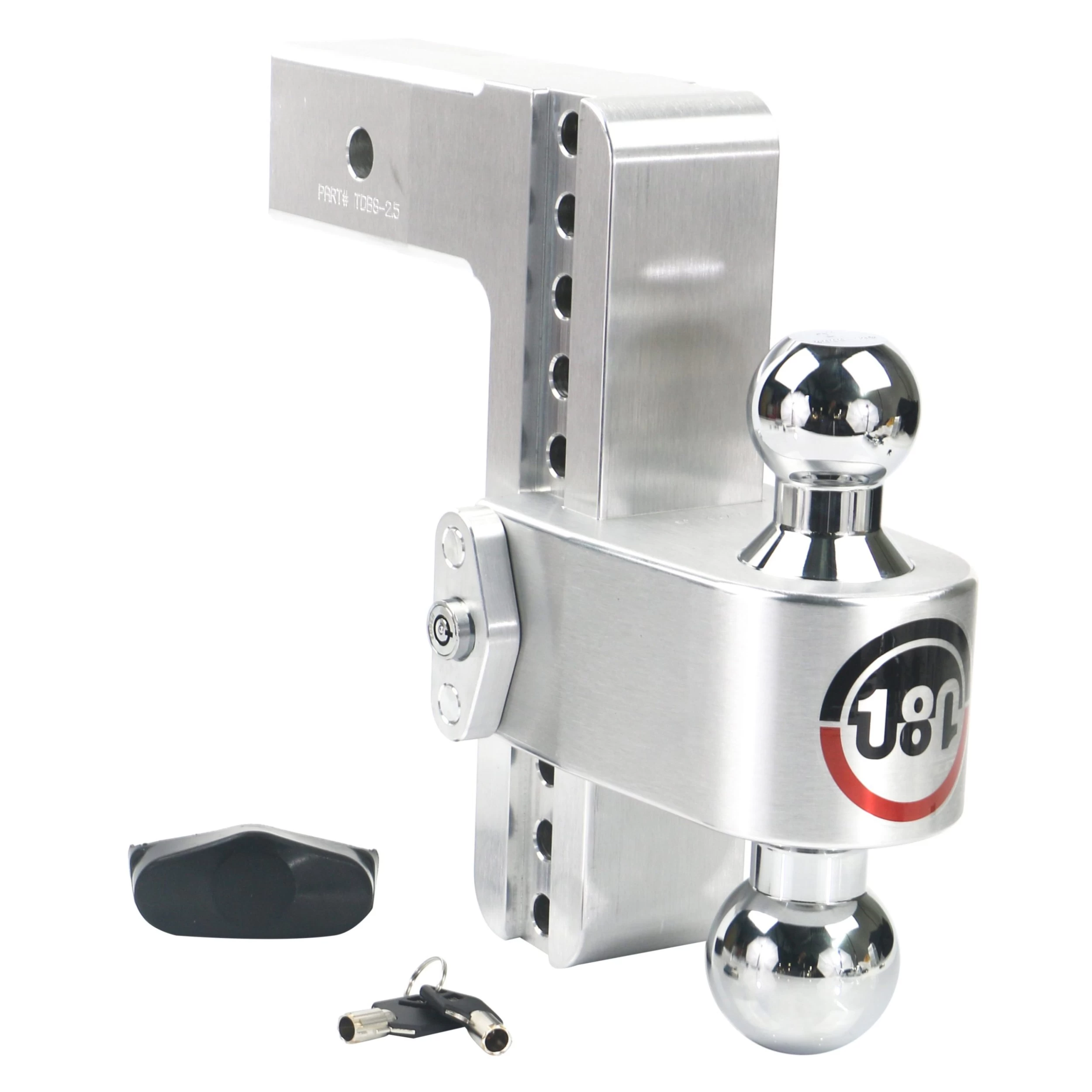 Weigh Safe® CTB8-2.5 - Class 5 180 Hitch Adjustable 8" Drop Aluminum With Chrome Plated Balls Dual Ball Mount With Dual Pin Keyed Lock For 2-1/2" Receivers 3 Weigh Safe® CTB8-2.5 - Class 5 180 Hitch Adjustable 8" Drop Aluminum With Chrome Plated Balls Dual Ball Mount With Dual Pin Keyed Lock For 2-1/2" Receivers