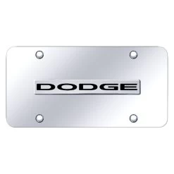 Autogold® DOD.N.CC - Chrome License Plate With 3D Chrome Dodge Logo