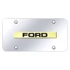 Autogold® FOR.N.GC - Chrome License Plate With 3D Gold Ford Logo -Professional Auto Parts Store for n gc