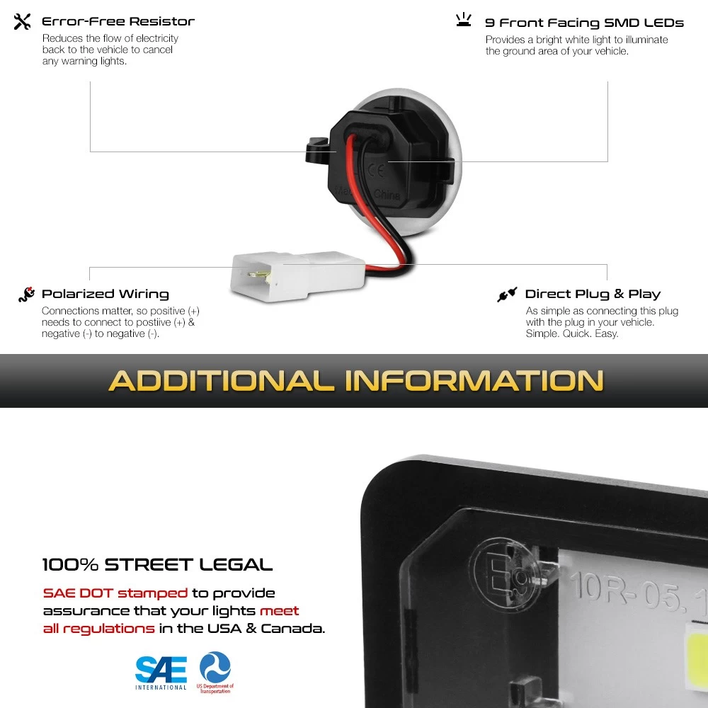 Full LED Side Mirror Puddle Lights For 2015-2022 Chevy Silverado Sierra Tahoe 8 Full LED Side Mirror Puddle Lights For 2015-2022 Chevy Silverado Sierra Tahoe - Image 6