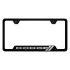 Autogold® GF.DODS.EB - Black License Plate Frame With Laser Etched Dodge Stripes Logo And Cut-Out -Professional Auto Parts Store gf dods eb
