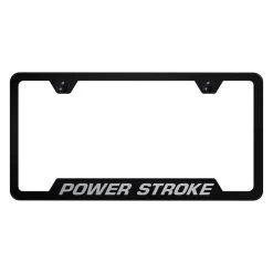 Autogold® - License Plate Frame With Laser Etched Power Stroke Logo -Professional Auto Parts Store gf pwr eb