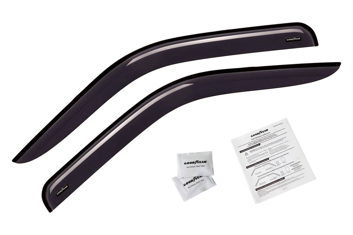 Goodyear Accessories GY003158 - Tape-On Shatterproof Flexible Smoke Front Side Window Deflectors 4 Goodyear Accessories GY003158 - Tape-On Shatterproof Flexible Smoke Front Side Window Deflectors - Image 2