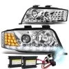 HID Combo 02-04 Audi A6 [Halogen Model] LED DRL / Signal Projector Headlights - Chrome -Professional Auto Parts Store hid xenon 02 04 audi a6 halogen model led drl signal projector headlights chrome 110