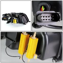 HID Combo 02-04 Audi A6 [Halogen Model] LED DRL / Signal Projector Headlights - Chrome -Professional Auto Parts Store hid xenon 02 04 audi a6 halogen model led drl signal projector headlights chrome 122