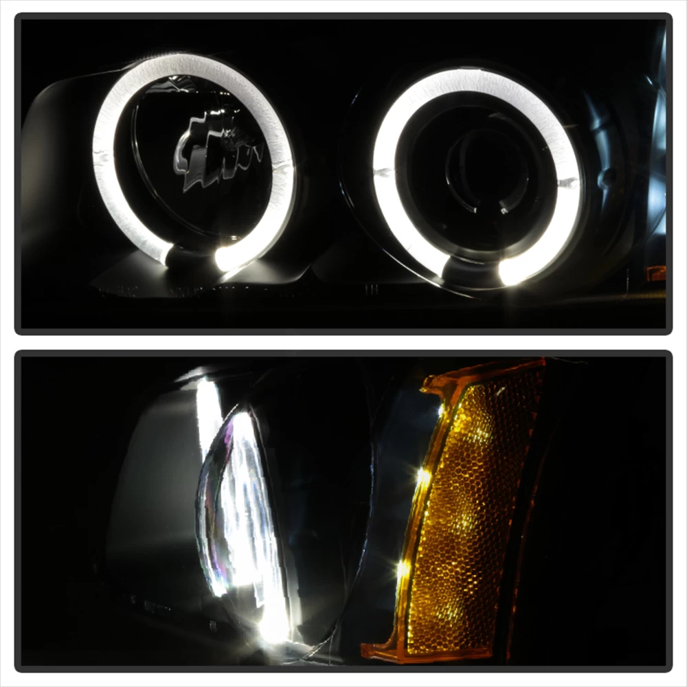 HID Combo 03-06 Chevy Silverado / Avalanche Angel Eye Halo & LED Projector Headlights + Bumper Lens - Black 5 HID Combo 03-06 Chevy Silverado / Avalanche Angel Eye Halo & LED Projector Headlights + Bumper Lens - Black - Image 3