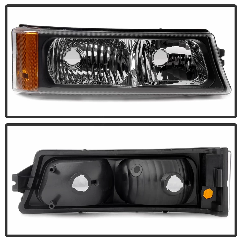 HID Combo 03-06 Chevy Silverado / Avalanche Angel Eye Halo & LED Projector Headlights + Bumper Lens - Black 7 HID Combo 03-06 Chevy Silverado / Avalanche Angel Eye Halo & LED Projector Headlights + Bumper Lens - Black - Image 5