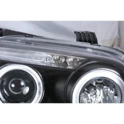 HID Combo 04-08 Chevy Aveo Angel Eye Halo & LED Strip Projector Headlights - Black -Professional Auto Parts Store hid xenon 04 08 chevy aveo angel eye halo led strip projector headlights black 182