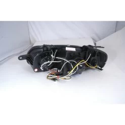 HID Combo 04-08 Chevy Aveo Angel Eye Halo & LED Strip Projector Headlights - Black -Professional Auto Parts Store hid xenon 04 08 chevy aveo angel eye halo led strip projector headlights black 185