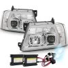 HID Combo 04-08 Ford F150 LED Tube Projector Headlights - Chrome -Professional Auto Parts Store hid xenon 04 08 ford f150 lobo led tube projector headlights chrome 83