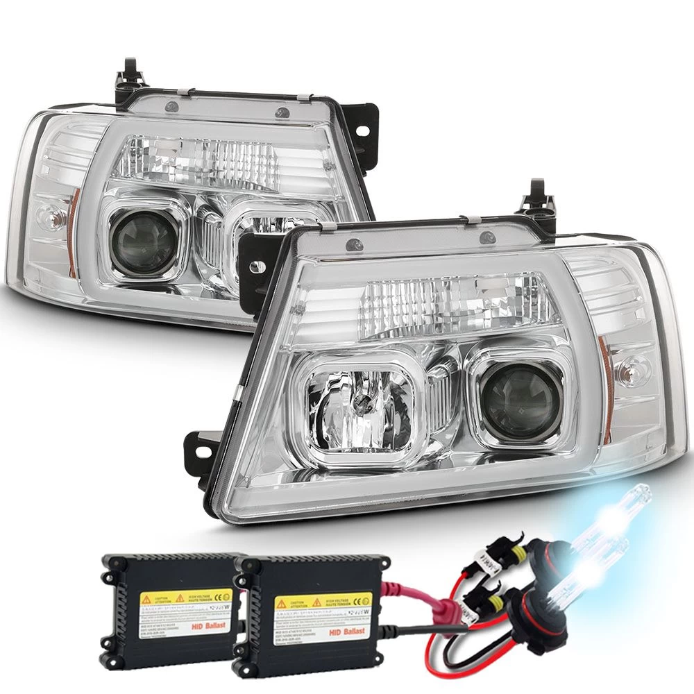 HID Combo 04-08 Ford F150 LED Tube Projector Headlights - Chrome 2 HID Combo 04-08 Ford F150 LED Tube Projector Headlights - Chrome
