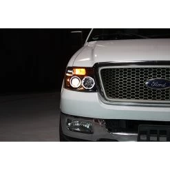 HID Combo 04-08 Ford F150 Pickup Angel Eye Halo & LED Projector Headlights - Chrome -Professional Auto Parts Store hid xenon 04 08 ford f150 pickup angel eye halo led projector headlights chrome 175