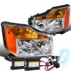HID Combo 04-15 Nissan Titan Pickup Replace Crystal Headlights Set - Chrome -Professional Auto Parts Store hid xenon 04 15 nissan titan pickup replace crystal headlights set chrome 96