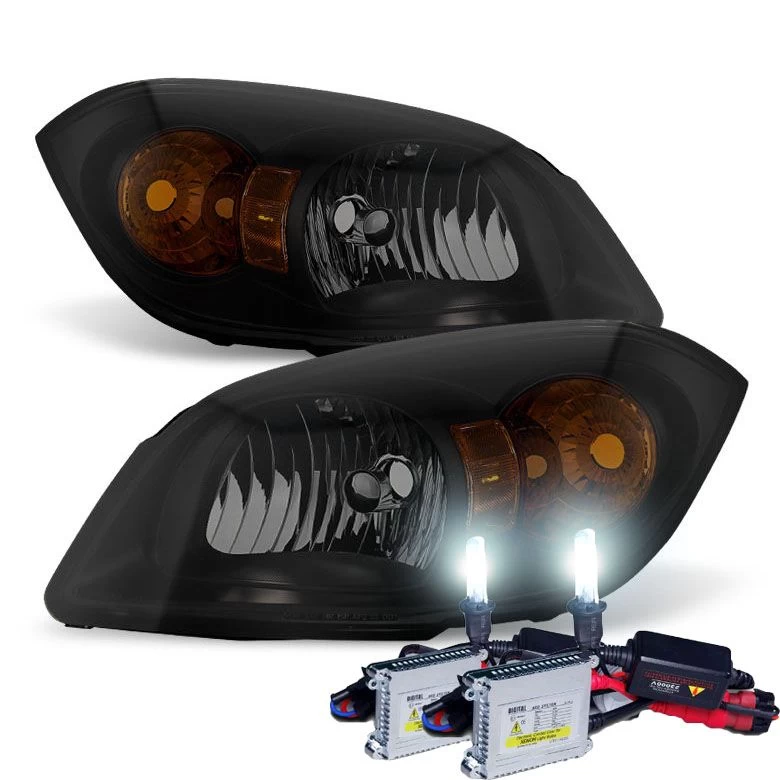 HID Combo 05-10 Chevy Cobalt / 07-10 Pontiac G5 Crystal Replacement Headlights - Black Smoked 3 HID Combo 05-10 Chevy Cobalt / 07-10 Pontiac G5 Crystal Replacement Headlights - Black Smoked