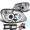 HID Combo 05-10 Chevy Cobalt / Pursuit / G5 Angel Eye Halo LED Projector Headlights - Chrome -Professional Auto Parts Store hid xenon 05 10 chevy cobalt pursuit g5 angel eye halo led projector headlights chrome 154