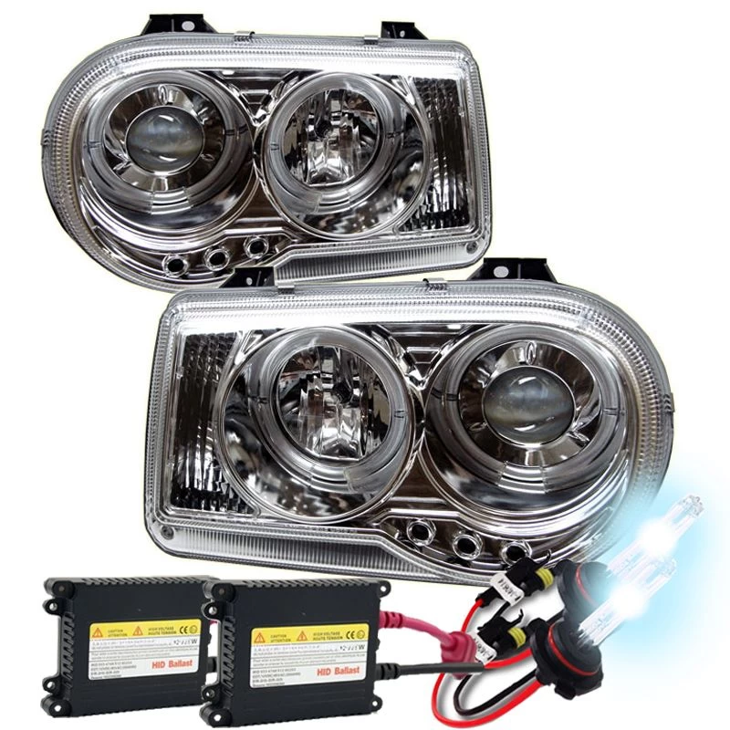 HID Combo 05-10 Chrysler 300C Angel Eye Halo & LED Projector Headlights - Chrome 3 HID Combo 05-10 Chrysler 300C Angel Eye Halo & LED Projector Headlights - Chrome