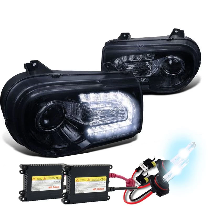 HID Combo 05-10 Chrysler 300C LED DRL Strip Projector Headlights - Gloss Black 3 HID Combo 05-10 Chrysler 300C LED DRL Strip Projector Headlights - Gloss Black