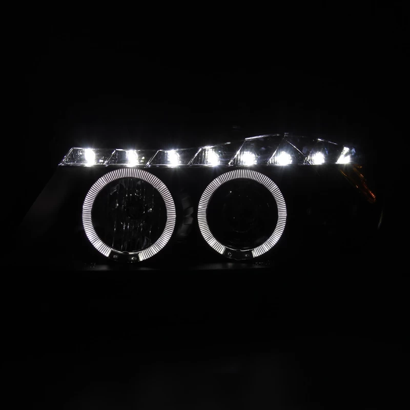 HID Combo 06-08 BMW E90 4D Halo LED DRL Projector Headlights Black 6 HID Combo 06-08 BMW E90 4D Halo LED DRL Projector Headlights Black - Image 4