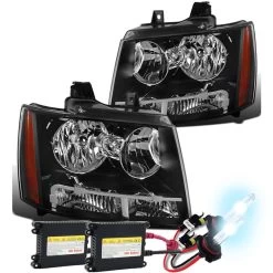 HID Combo 07-14 Chevy Avalanche / Tahoe / Suburban Black Housing Headlights