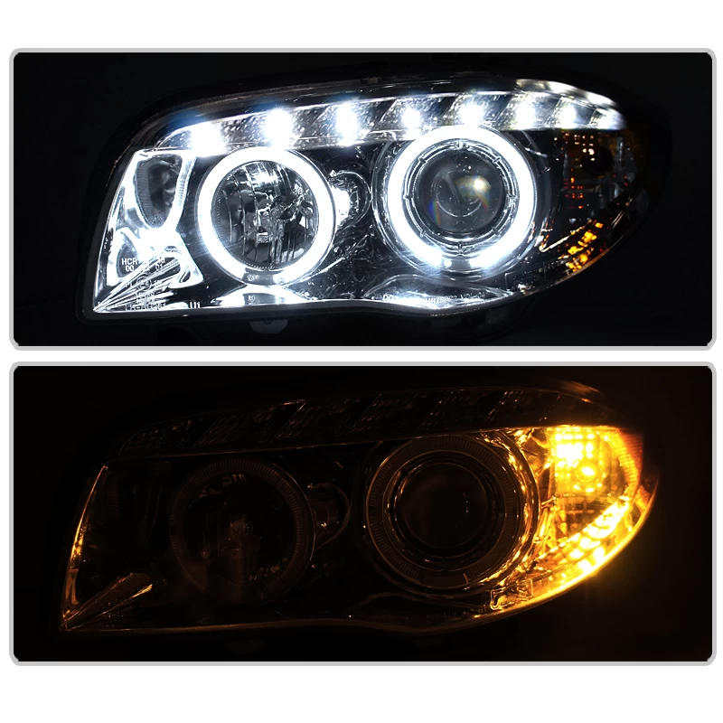 HID Combo 08-13 BMW 1-Series E82 E88 Angel Eye Halo & LED DRL Projector Headlights - Chrome 6 HID Combo 08-13 BMW 1-Series E82 E88 Angel Eye Halo & LED DRL Projector Headlights - Chrome - Image 4