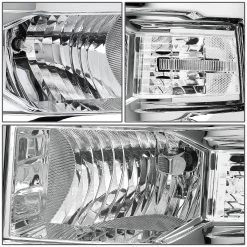HID Combo 14-15 Chevy Silverado Replacement Crystal Headlights - Chrome Clear -Professional Auto Parts Store hid xenon 14 15 chevy silverado replacement crystal headlights chrome clear 158